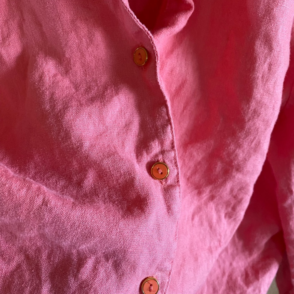 JM Collection 100% Linen Blouse - Picture 4 of 4